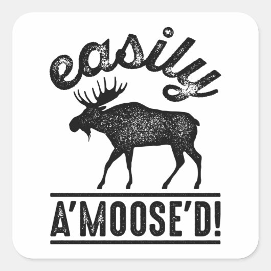 Eenvoudig A'Moose'D Vierkante Sticker (Voorkant)