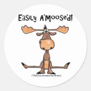 Eenvoudig A'moose'd'd Ronde Sticker