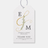 Eenvoudig Ampersand Monogram Botanical Weddenschap Cadeaulabel (Voorkant)