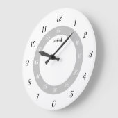 Eenvoudig analoog leertijd zwart-wit grote klok (Hoek)
