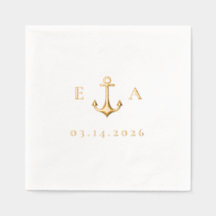 Eenvoudig anker met Initialen en datum