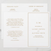 Eenvoudig Antiek Gouden Bruiloftsprogramma met Mon (Voorkant / Achterkant)