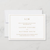 Eenvoudig Antiek gouden monogram bruiloft uitstel Kaart (Voorkant)