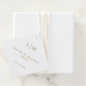 Eenvoudig Antiek gouden monogram Elegant Huwelijk Bedankjes Labels (In situ)