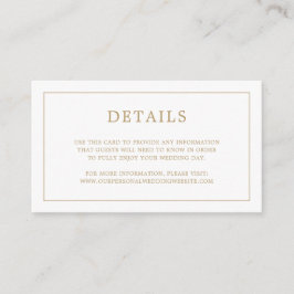 Eenvoudig Antiek gouden monogram Elegant Huwelijk Informatiekaartje