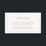 Eenvoudig Antiek gouden monogram Elegant Huwelijk Informatiekaartje<br><div class="desc">Eenvoudige kleine trouwbehuizingskaart met een modern, maar elegant design met uw details omgeven door een dunne rand en uw monogram op de achterkant. Alle ontwerpelementen staan in faux goud en kunnen worden gewijzigd in het gereedschap voor het bewerken van ontwerpen. Een stijlvol en stijlvol ontwerp dat ideaal is voor een...</div>