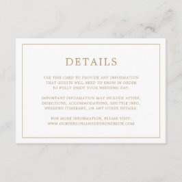 Eenvoudig Antiek gouden monogram Elegant Huwelijk Informatiekaartje