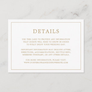 Eenvoudig Antiek gouden monogram Elegant Huwelijk Informatiekaartje