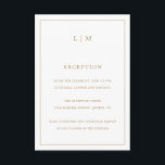 Eenvoudig Antiek gouden monogram Elegant Huwelijk Informatiekaartje<br><div class="desc">Eenvoudige Wedding Enclosure-kaart met een modern maar elegant ontwerp met twee Letter-monogram bovenaan en uw ontvangstinformatie omgeven door een dunne rand. Alle ontwerpelementen staan in faux goud en kunnen worden gewijzigd in het gereedschap voor het bewerken van ontwerpen. Een stijlvol en stijlvol ontwerp dat ideaal is voor een minimalistisch koppel....</div>