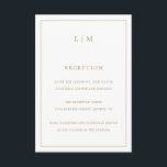 Eenvoudig Antiek gouden monogram Elegant Huwelijk Informatiekaartje<br><div class="desc">Eenvoudige Wedding Enclosure-kaart met een modern maar elegant ontwerp met twee Letter-monogram bovenaan en uw ontvangstinformatie omgeven door een dunne rand. Alle ontwerpelementen staan in faux goud en kunnen worden gewijzigd in het gereedschap voor het bewerken van ontwerpen. Een stijlvol en stijlvol ontwerp dat ideaal is voor een minimalistisch koppel....</div>