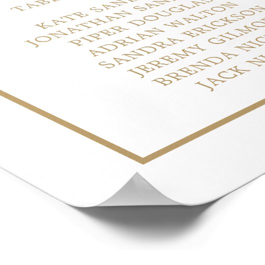 Eenvoudig Antiek gouden monogram Elegant Huwelijk Poster (Hoek)