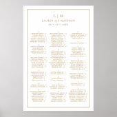 Eenvoudig Antiek gouden monogram Elegant Huwelijk Poster (Voorkant)