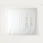 Eenvoudig Antiek gouden monogram Elegant Huwelijk Wandkleed (Voorkant (horizontaal))