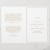 Eenvoudig Antiek gouden monogram huwelijksprogramm (Voorkant)
