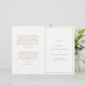 Eenvoudig Antiek gouden monogram huwelijksprogramm (Staand voorkant)