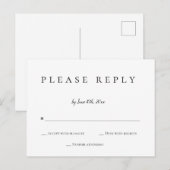 Eenvoudig antwoord bruiloft rsvp briefkaarten (Voorkant / Achterkant)