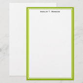 Eenvoudig Apple Grn Wit Persoonlijk Briefpapier (Voorkant / Achterkant)