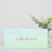 EENVOUDIG Aqua Blue Green Tropical Gift Certificat (Staand voorkant)