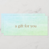 EENVOUDIG Aqua Blue Green Tropical Gift Certificat (Voorkant / Achterkant)