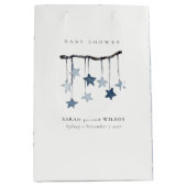 Eenvoudig Aqua Blue Star Mobile-Baby shower Medium Cadeauzakje (Voorkant)