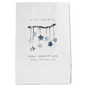 Eenvoudig Aqua Blue Star Mobile-Baby shower Medium Cadeauzakje (Achterkant)