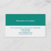 Eenvoudig Aqua Panel Visitekaartje (Achterkant)