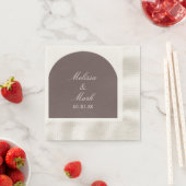 Eenvoudig Arch Brown Monogram Servet (Insitu)