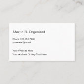 Eenvoudig archivistisch professioneel ontwerp visitekaartje (Achterkant)