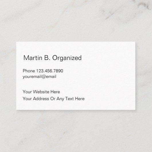 Eenvoudig archivistisch professioneel ontwerp visitekaartje (Achterkant)