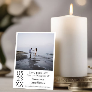 Eenvoudig artistiek modern, minimalistisch fotohuw save the date