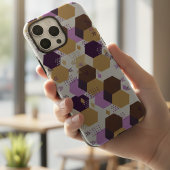 Eenvoudig artistiek paars en goudgeometrisch patro Case-Mate iPhone case