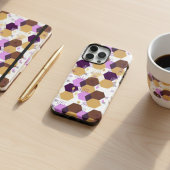Eenvoudig artistiek paars en goudgeometrisch patro Case-Mate iPhone case
