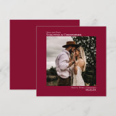 Eenvoudig artsy-minimaal fotokruidenhuwelijk save the date (Voorkant / Achterkant)