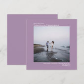Eenvoudig artsy Minimal Photo Lavender Wedding Save The Date (Voorkant / Achterkant)