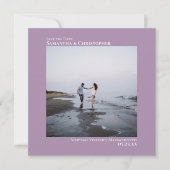 Eenvoudig artsy Minimal Photo Lavender Wedding Save The Date (Voorkant)