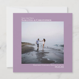 Eenvoudig artsy Minimal Photo Lavender Wedding Save The Date