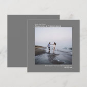 Eenvoudig artsy Minimal Square Photo Gray Weddensc Save The Date (Voorkant / Achterkant)
