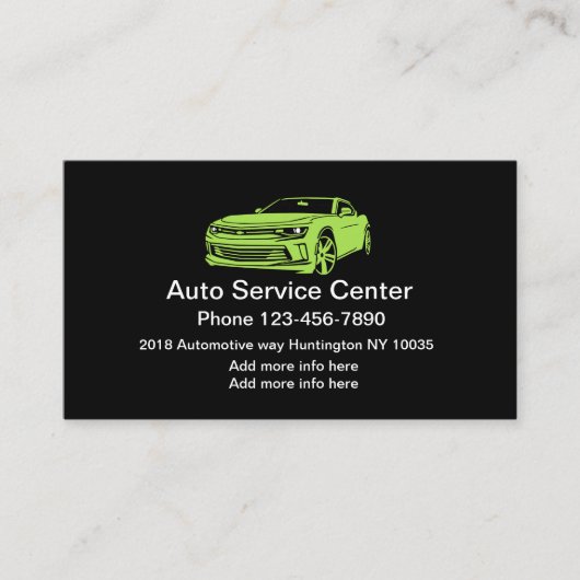Eenvoudig Auto Repair Center-ontwerp Visitekaartje (Voorkant)