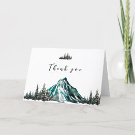 Eenvoudig avontuur Begin Mountain Pine Baby shower Bedankkaart
