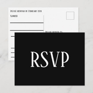 Eenvoudig B&W ontwerp- RSVP/Dinerkeuzes briefkaart