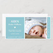 EENVOUDIG | BABY BOY BIRTH ANNOUNCTION AANKONDIGING (Voorkant / Achterkant)