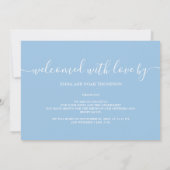 Eenvoudig Baby-fotoscript Welkomstjongen Blue Birt Aankondiging (Achterkant)