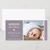 EENVOUDIG | BABY GIRL BIRTH ANNOUNCTION AANKONDIGING (Voorkant / Achterkant)