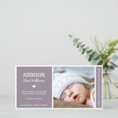 EENVOUDIG | BABY GIRL BIRTH ANNOUNCTION AANKONDIGING (Staand voorkant)