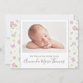 Eenvoudig Baby Roze Stijlvol Fotokalligrafie scrip Aankondiging (Voorkant)