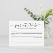 Eenvoudig Baby shower Advies voor de Ouders Kaart (Staand voorkant)