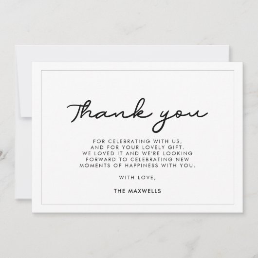 Eenvoudig Baby shower Bedankkaart (Voorkant)