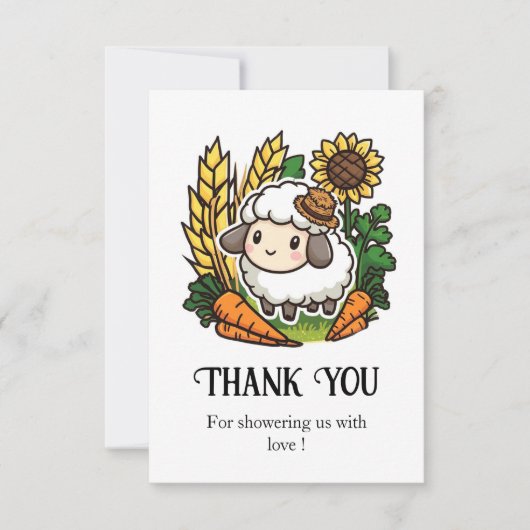 eenvoudig  Baby shower Bedankkaart (Voorkant)