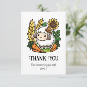 eenvoudig  Baby shower Bedankkaart (Staand voorkant)