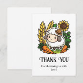 eenvoudig  Baby shower Bedankkaart (Voorkant / Achterkant)